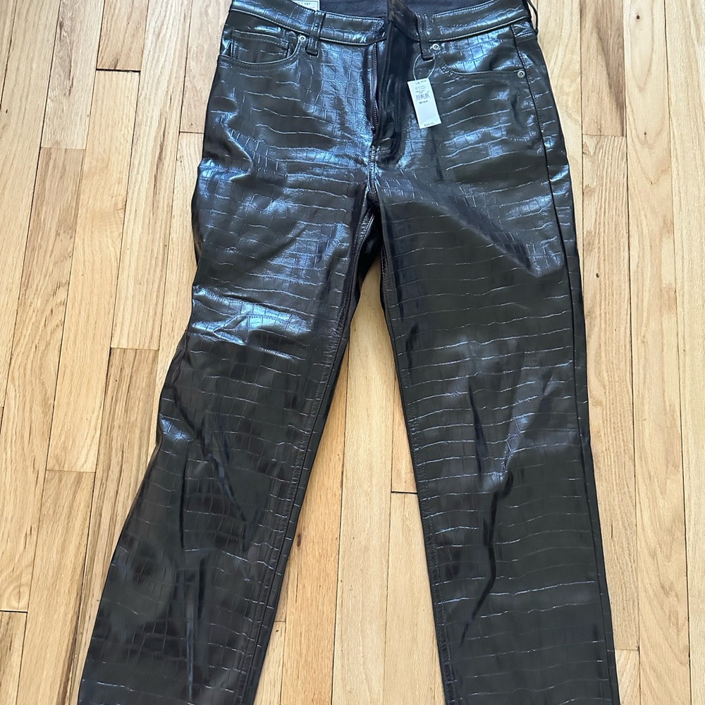 GAP Vegan Brown Leather Snake Pants